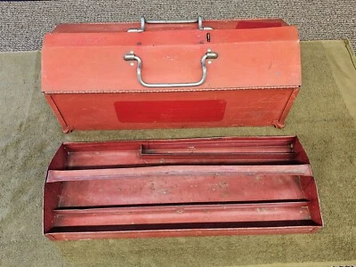 Stack-On Metal Folding Portable Handheld Carrying Tool Box Chest Military USA - Image 1 of 4