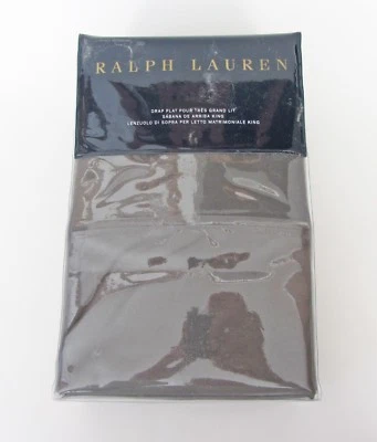 RALPH LAUREN RL 464 Твердый Перкаль Современный Угольный Лист QUEEN FLAT НОВЫЙ - Изображение 1 из 4