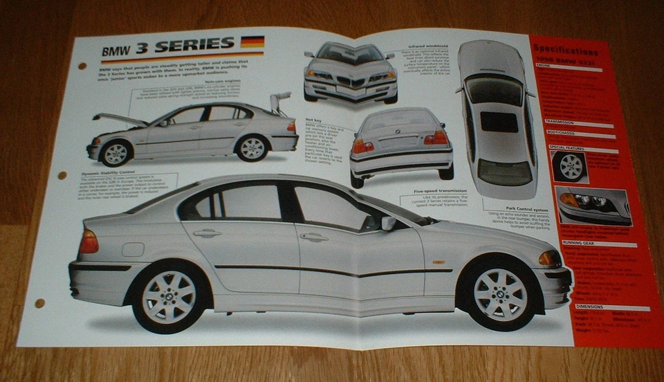 BMW 323I 1998 folleto original Imp información especificaciones 98 99 00 serie 3★★ Foto 1 de 1