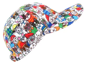 "Dapper Dogs"  Black&White Multi Color Print Baseball Cap Dogs Wearing Hats Ties - Picture 1 of 8