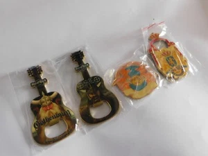 Lot of 4 Pieces RARE Hard Rock Cafe Fridge Magnet Guitar Bottle Opener Bundle 32 - Picture 1 of 3