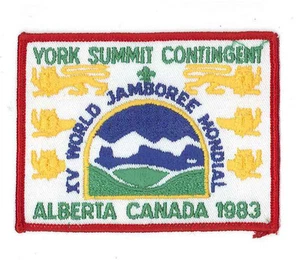 Parche contingente 1983 World Scout Jamboree Canadá Alberta York Summit Scouts - Imagen 1 de 1