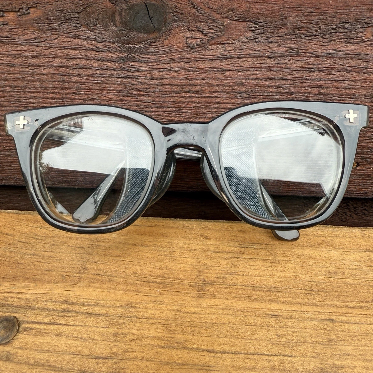 50s AMERICAN OPTICAL SAFETY 48 BLACK Vintage 1950's American