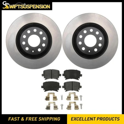 Rear Brake Pads and Disc Rotors Kit for 2008 2009 2010 2011 2012 Audi S3 - Image 1 of 4
