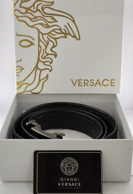 Cinturón de cuero Versace edición especial para hombre color negro con caja {Envío gratuito} Foto 1 de 4