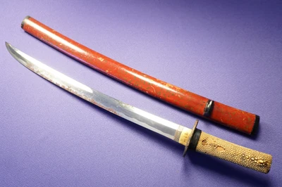 ◎Espada japonesa antigua DEC2 Kaneharu Wakizashi en Koshirae Foto 1 de 4