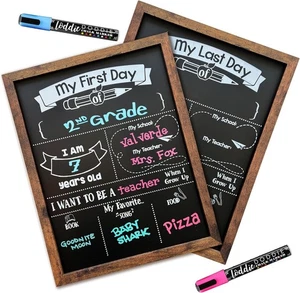 Loddie Doddie - First/Last Day of School Board and Chalk Markers Rustic Brown - Picture 1 of 8
