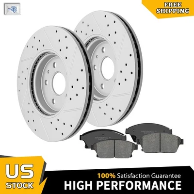 Para Buick Encore Chevy Trax 2013-2017 rotores de freno delanteros perforados pastillas de cerámica Foto 1 de 4