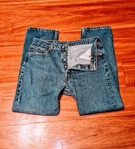 Vintage Levis Jeans Mens 34x30 Blue 501 Button Fly Denim Pants Western Work USA - Picture 1 of 14