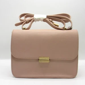 GiGi New York Abbot Italian Calfskin Smooth Leather Crossbody List$395 Pink Nude - Picture 1 of 11