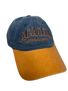 Cappello Berretto Acadia Parco Nazionale Blu Senape Vintage Unisex Cotone Regolabile - Foto 1 di 7
