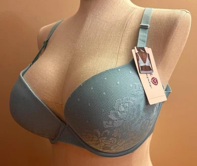 Secret Treasures 背面和侧面平滑钢圈文胸蓝色加大尺寸 40 C — 第 1/4 张图片