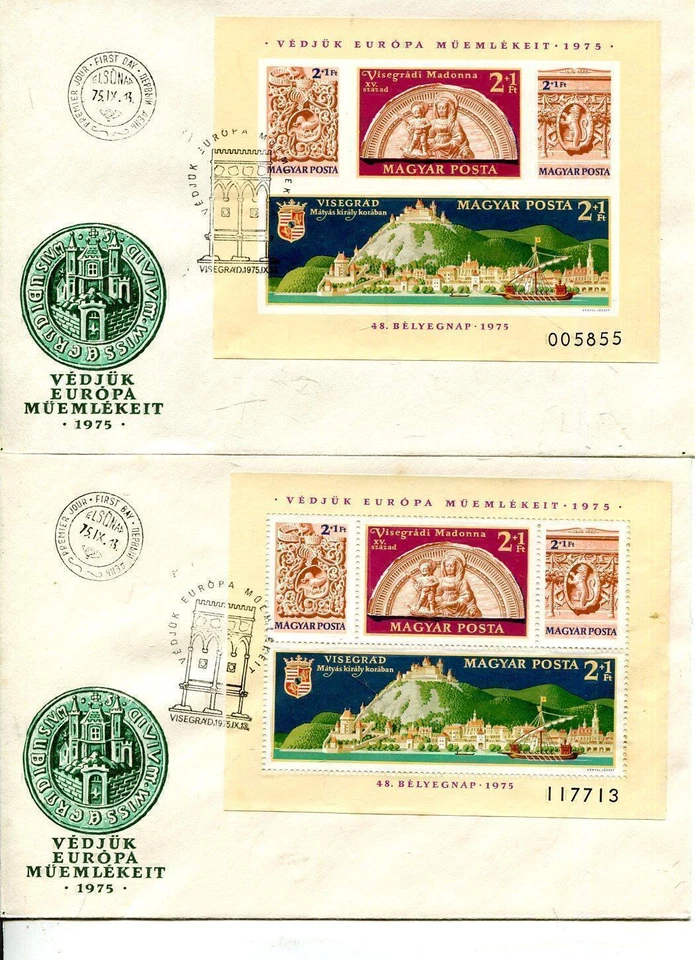 Hungary Block 115 A + B FDC Monument Protection (#86448) - Image 1 of 1