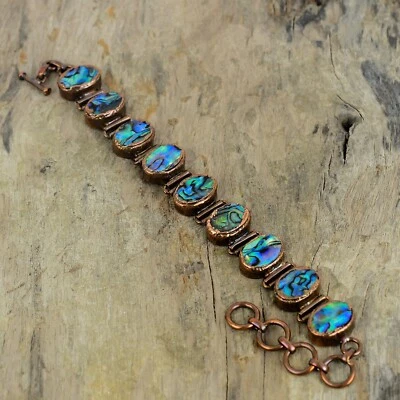 Womens day Deal Copper Abalone Shell Stone Chain New Electroformed Wife Bracelet - Image 1 of 4