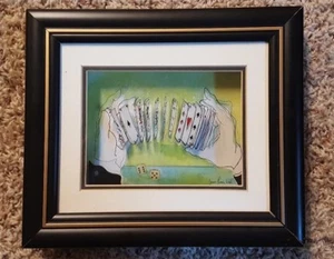 3D painting glass Jean-Pierre Weill Original? Signed not numbered Card Shuffle - Picture 1 of 12