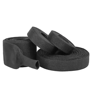 Flat Heat Shrink Braided Sleeving Black 2:1 Cable Sheathing Wire Loom - Picture 1 of 18