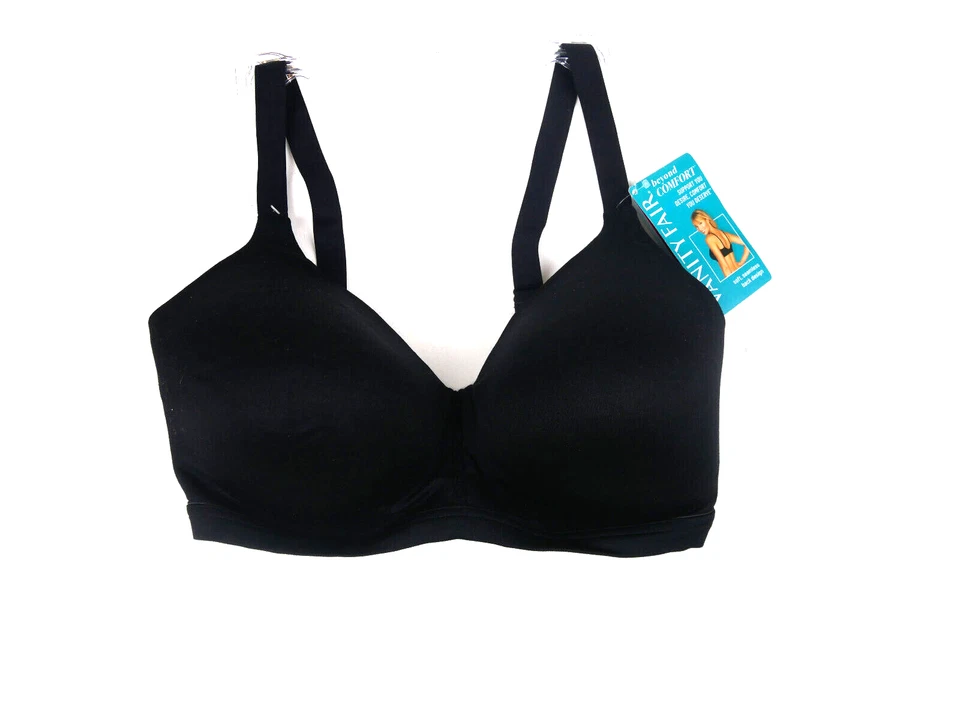 Vanity Fair Women's Beauty Back Smoothing Wirefree Bra Black Size 44d To7w