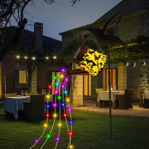 Solar Watering Can Lights – Hummingbird LED | Outdoor Fairy Garden Decor - Picture 1 of 6