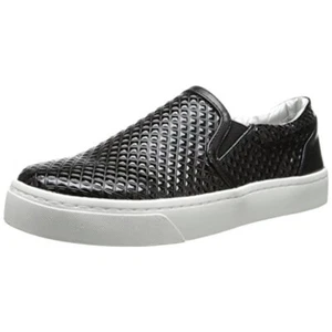 LUICHINY Black Patent 'Vay Kay' Walking Fashion Sneakers Flats Women 5.5 New - Picture 1 of 5