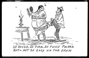 Cartoon Humor Drawing, Indian Artist, Vintage Post Card. - Picture 1 of 2