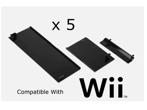 x 5 Nintendo Wii Console Door Covers Flaps Replacement Panel Set 3 Piece BLACK - Picture 1 of 4