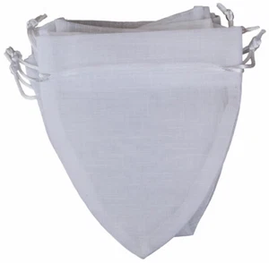 6 SACCHETTI IN ORGANZA triangolari 13x16 cm bianchi BOMBONIERE SACCHETTO - Foto 1 di 1