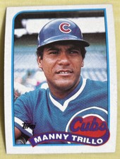 1989 Topps Manny Trillo Baseball Card #66 Cubs Low-Grade Stain On Back