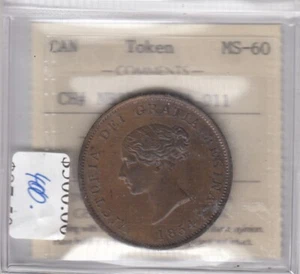 1854 New Brunswick One Penny - CH#NB2B2; BR#911 - ICCS MS-60 - Cert#LJ766   SC3 - Picture 1 of 2