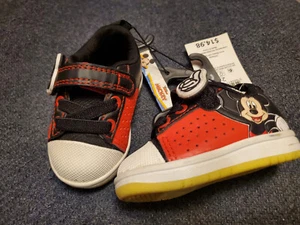 Mickey Mouse Toddlers Athletic Shoes W/ Graphics Pre Walk Casuals Sz 2 New W Tag - Picture 1 of 6