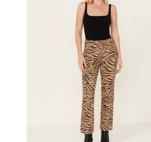 Wrangler X Free People  High Rise Wild West Tiger Purr Print Straight Jeans 30 - Picture 1 of 12