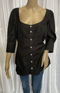 D SQUARED2 tuxedo look blouse - Picture 1 of 4