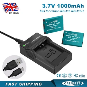 2x NB-11LH Battery For Canon PowerShot A2500 A2600 SX400 SX440 NB-11L +Charger - Picture 1 of 12