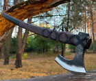 Viking axe hand forged high carbon steel Ragnar Lodbrok ax W108 28.14" 3.52lb