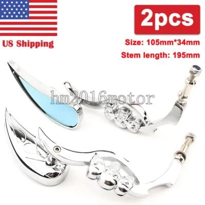 Espejos retrovisores Skull para Harley Davidson Heritage Softail Classic FLSTC Foto 1 de 4