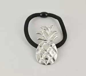 Silber Ananas Metall Manschette Pferdeschwanz Halter Geist Style Stretch Elastisch Abdeckung - Bild 1 von 5