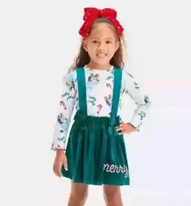Target Toddler Bluey Christmas 2pc Long Sleeve Top Skirtall Set Romper Dress 4T - Picture 1 of 1