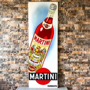 Vintage MARTINI Vermouth Vintage Heavy Metal Sign -XXXL (118x40 cm) - Picture 1 of 12