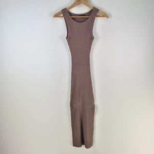 Ava & ever dress womens L aus 12 brown mushroom bodycon midi stretch 106797 - Picture 1 of 10
