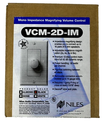 Niles VCM-2D-IM Mono Impedancia Aumento Control de Volumen NEGRO NUEVO Foto 1 de 4
