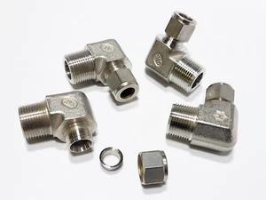 4 HAM-LET 769LSS1/2x3/4 Let-Lok 1/2" Tube x 3/4 NPT Stainless 316L 90 Male Elbow - Picture 1 of 9