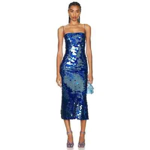 THE NEW ARRIVALS BY ILKYAZ OZEL Phoenix Dress Klein Blue Hologram 38(US6-8) - Picture 1 of 12