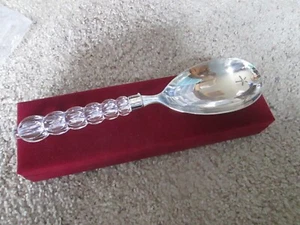 Mikasa Stainless Steel Serving Spoon Crystal Style Handle w/ Red Velvet Box - Picture 1 of 6