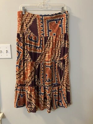 Maxi falda para mujer Chaps en capas mediana tejida patrón azteca del suroeste Foto 1 de 4