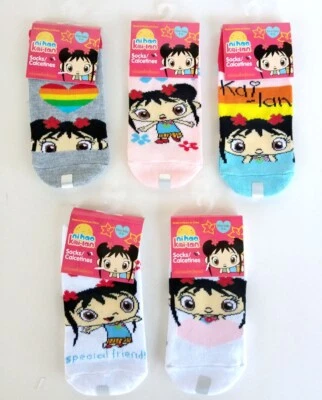 5 Pair Nickelodeon Ni Hao Kai Lan Mix Match Socks Lil' Kids Girls Socks Size 4-6 - Image 1 of 4