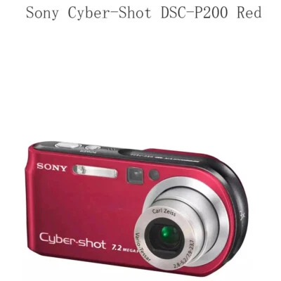 Sony Cyber-shot DSC-P200 7.2MP 3x Optical Zoom CCD Digital Camera - Red - Image 1 of 4