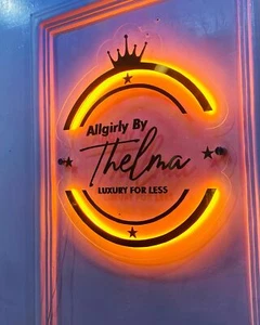 3D Acrylic Round Custom Sign Backlit Business Logo Company Studio Beauty Luxury - Picture 1 of 9