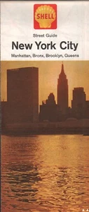 1964 Shell Road Map: New York City Manhattan Bronx Brooklyn Queens NOS - Picture 1 of 1