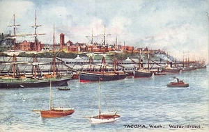 Postcard WA: Tacoma Waterfront, Washington, DB 1910's, Tuck's Oilette - Picture 1 of 2