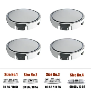 OD 56MM & OD 65MM Wheel Center Hub Caps Wheel Cover Cap No Logo Base 4 Pieces - Picture 1 of 21