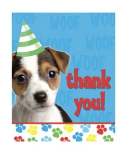 Creative Converting 8 Count Paw-ty Time Thank You Cards 8Ct - Picture 1 of 3
